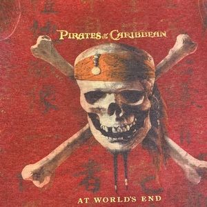 DISNEY Pirates of the Caribbean At World’s End red skull ship shirt S Disneyland